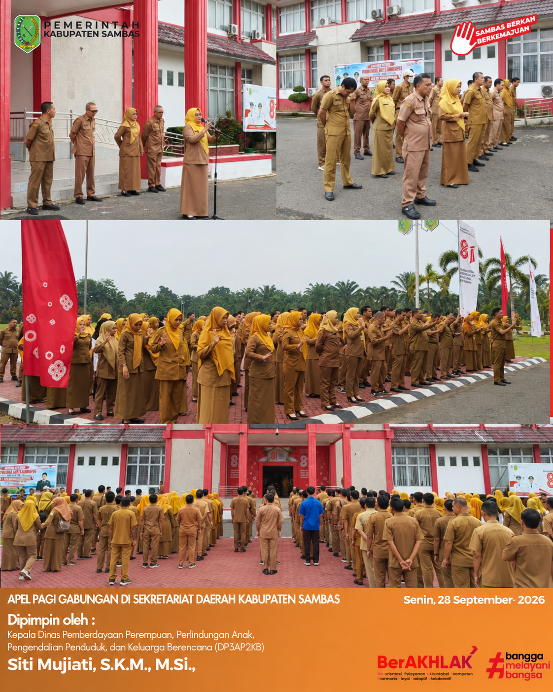 Apel Pagi Gabungan di Lingkungan Pemerintah Kabupaten Sambas